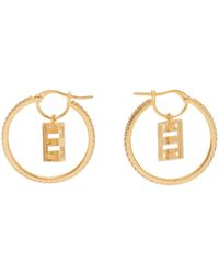 Givenchy - Boucles d'oreilles à anneau dorées à logo 4g et à ornements en verre taillé - Lyst