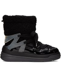 Moncler - Insolux M Rubber-trimmed Fleece, Shell And Patent-leather Snow Boots - Lyst
