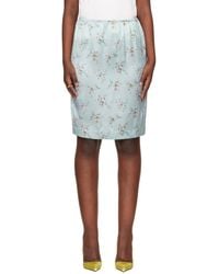 Bottega Veneta - Silk Satin Floral Bunches Midi Skirt - Lyst