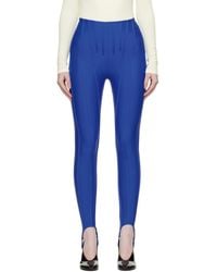Mugler - Legging Bleu À Baleines Exclusif À Ssense - Lyst