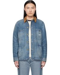RRL - Corduroy-Collar Denim Jacket - Lyst