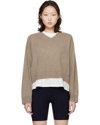 Loulou de Saison - Taupe Anzor Lds Cashmere V Neck Sweater - Lyst