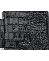 Tom Ford - Shiny Printed Croc T Line Money Clip Wallet - Lyst