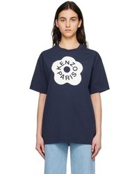 KENZO - ネイビー Paris Boke Flower 2.0 Tシャツ - Lyst