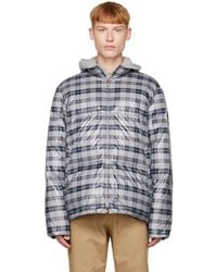 Thom Browne - Gray Check Down Jacket - Lyst