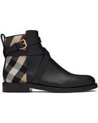 Burberry - House Check Canvas & Leather Bootie - Lyst