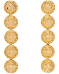 Versace - Boucles d'oreilles pendantes tribute dorées à méduses - Lyst