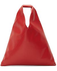 MM6 by Maison Martin Margiela - Ssense Exclusive Medium Faux-leather Triangle Tote - Lyst