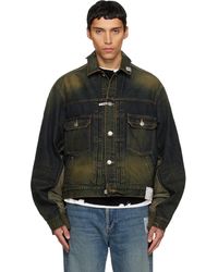 Maison Mihara Yasuhiro - Khaki & Front Back Combined Denim Jacket - Lyst