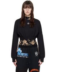 Marine Serre - Black Cropped Sweatshirt - Lyst
