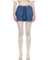 Valentino - Denim Chambray Shorts - Lyst
