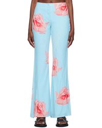 KENZO - Blue Paris Rose Trousers - Lyst