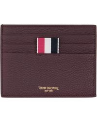 Thom Browne - Burgundy Soft Pebble Grain Note Compartment Card Holder - Lyst