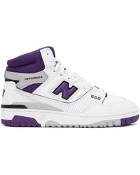New Balance - White & Purple 650 Sneakers - Lyst