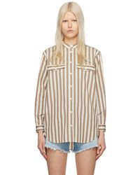 FRAME - ホワイト&ブラウン Femme ポケットシャツ - Lyst