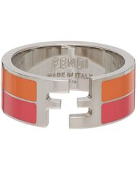 Fendi Pink & Orange 'forever ' Ring - Metallic