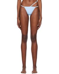 Gcds - Culotte de bikini bleue à fermoir à logo - Lyst