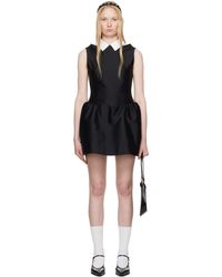 ShuShu/Tong - Robe Courte Sans Manches Noire À Patchwork Et À Col Classique - Lyst