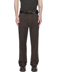 RRL - Pantalon brun à rayures fines - Lyst