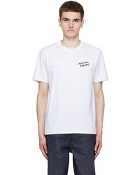 Maison Kitsuné - ホワイト Mini Handwriting Tシャツ - Lyst