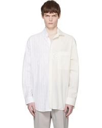 MM6 by Maison Margiela - Off- & Numeric Asymmetric Shirt - Lyst