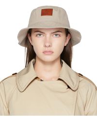 Acne Studios - Leather Patch Bucket Hat - Lyst