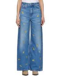 Ganni - Printed Flower Lari Jeans - Lyst