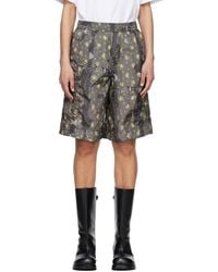 Ganni - Printed Flyweight Nylon Boy Shorts - Lyst