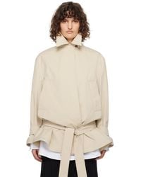 ☆ワイドフィットショートトレンチコート/RECTO☆ RECTO. ワイドフィット トレンチコート ナチュラル | Lyst
