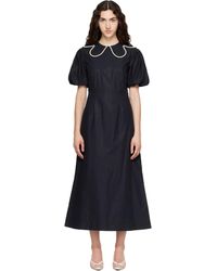 Simone Rocha - Puff Sleeve Petal Collar Midi Dress - Lyst