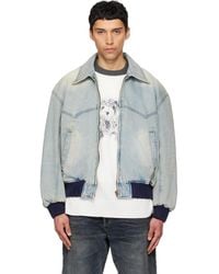 we11done - Western Harrington Denim Jacket - Lyst
