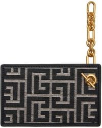 Balmain - Porte-Carte Pulse Noir Et Blanc À Chaine - Lyst