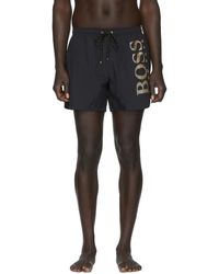 BOSS Black And Gold Icefish Swim Shorts