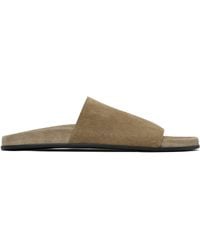 The Row - Taupe Hugh Slide Sandals - Lyst