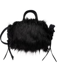 Simone Rocha - Mini Faux Fur Double Ribbon Rosette Bag - Lyst