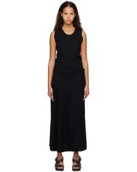 Lemaire - Black Belted Midi Dress - Lyst