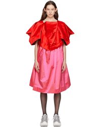 Comme des Garçons - Robe midi surdimensionnée rouge et rose - Lyst