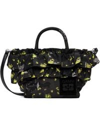 Ganni - Ruffle Print Mini Shopper Tote - Lyst