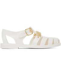Moschino - White Jelly Lettering Logo Sandals - Lyst