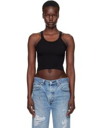 RE/DONE - Hanes Edition Cropped Ribbed Tank Top - Lyst