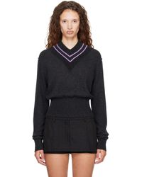 KNWLS - Pull Nora Gris À Col En V - Lyst