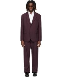 HUGO - Burgundy Two-Piece Modern-Fit Stretch Twill Suit - Lyst