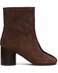 MM6 by Maison Margiela - Suede Anatomic Stitch Toe Ankle Boots - Lyst