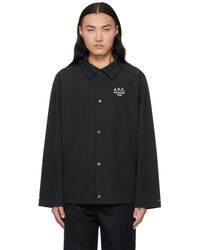 A.P.C. - Blouson Regis Noir - Lyst