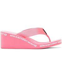 Alexander Wang Synthetic Aw Wedge Flip Flop in Neon Bubblegum (Pink) | Lyst