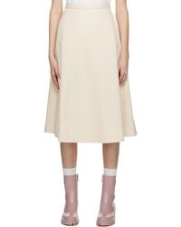Moncler - White A-line Midi Skirt - Lyst