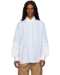 le PERE - ブルー＆ホワイト Detached Sleeve ボタンアップシャツ - Lyst