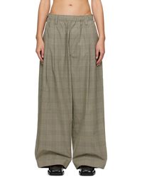 MERYLL ROGGE - Taupe Check Trousers - Lyst