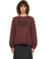 Maison Margiela - Burgundy Cotton Numerical T-Shirt - Lyst