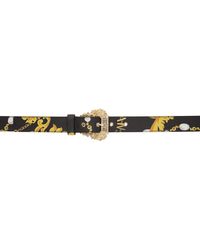Versace - Black Chain Couture Baroque Buckle Belt - Lyst
